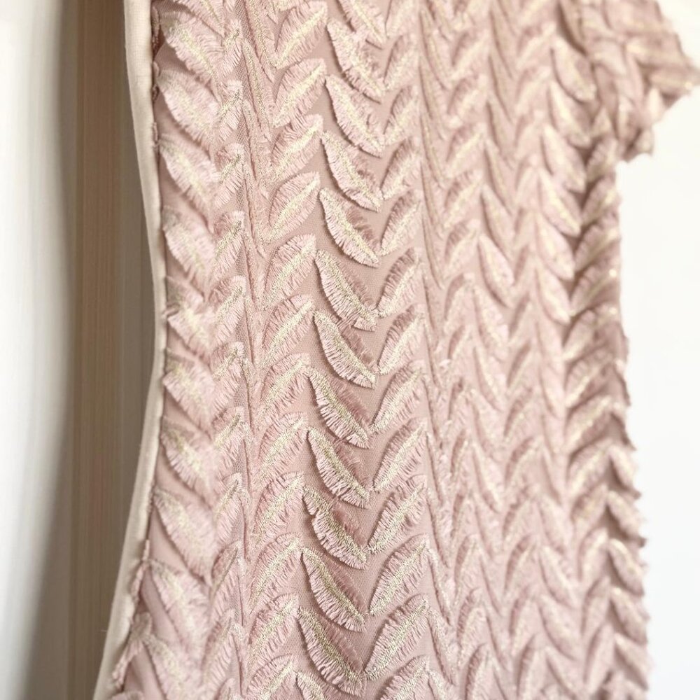 Weston (Anthropologie) Pink Gold Short Sleeve Applique Blouse Top, Size XS - Picture 6 of 8